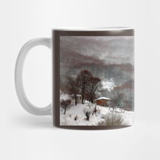 Brown brushstrokes on white Mug